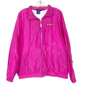 Vintage Catalina Pink Full Zip Windbreaker Sz L